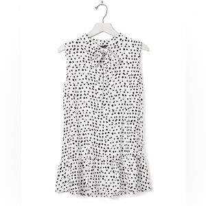 Banana Republic black and off white polkadot top